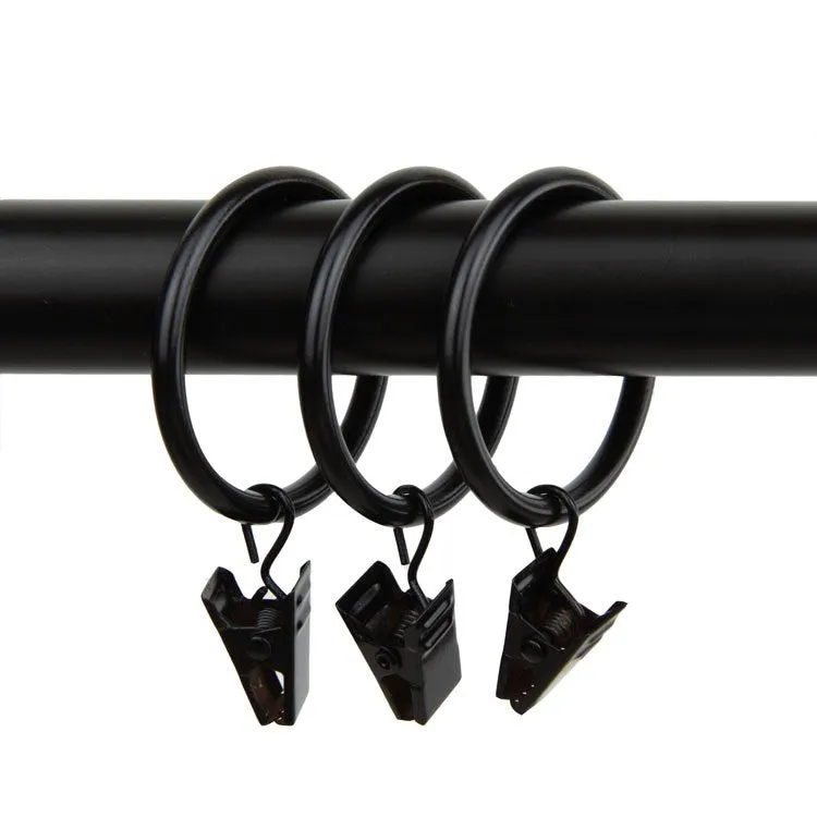 1-3/8" Inside Diameter Ring with Clip (Set of 10) - Black