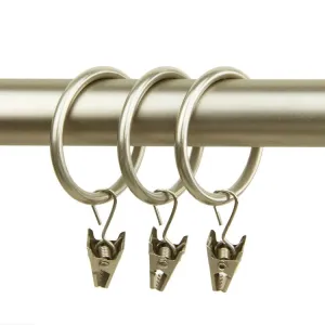 1-3/8" Inside Diameter Ring with Clip (Set of 10) - Light Gold