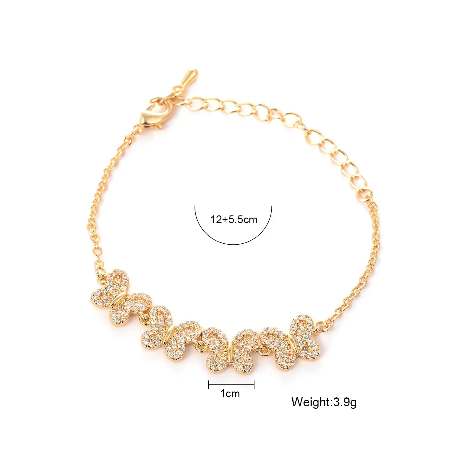 14K Gold Plated Adjustable Butterfly Cuff Bangles Jewelry