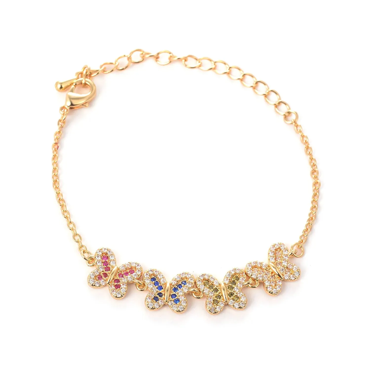 14K Gold Plated Adjustable Butterfly Cuff Bangles Jewelry
