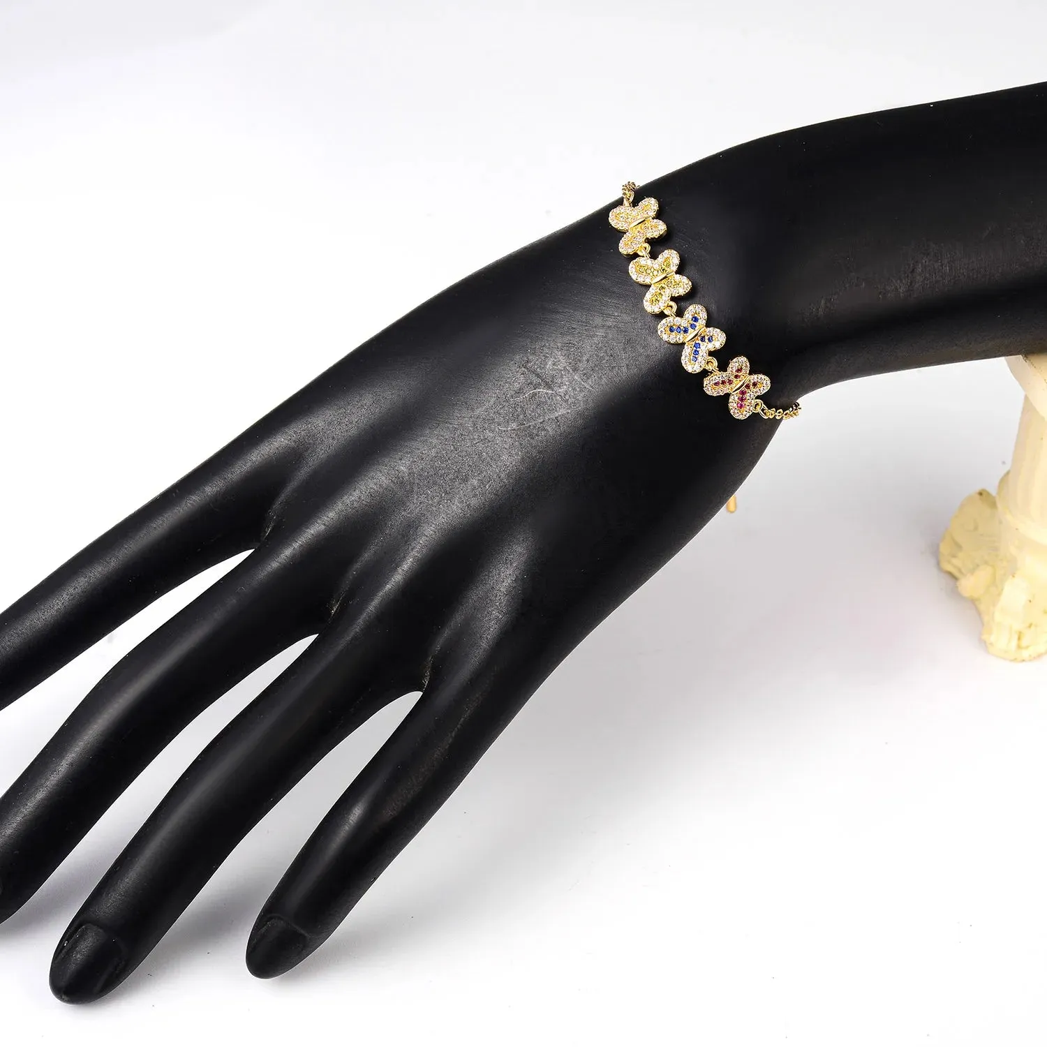 14K Gold Plated Adjustable Butterfly Cuff Bangles Jewelry