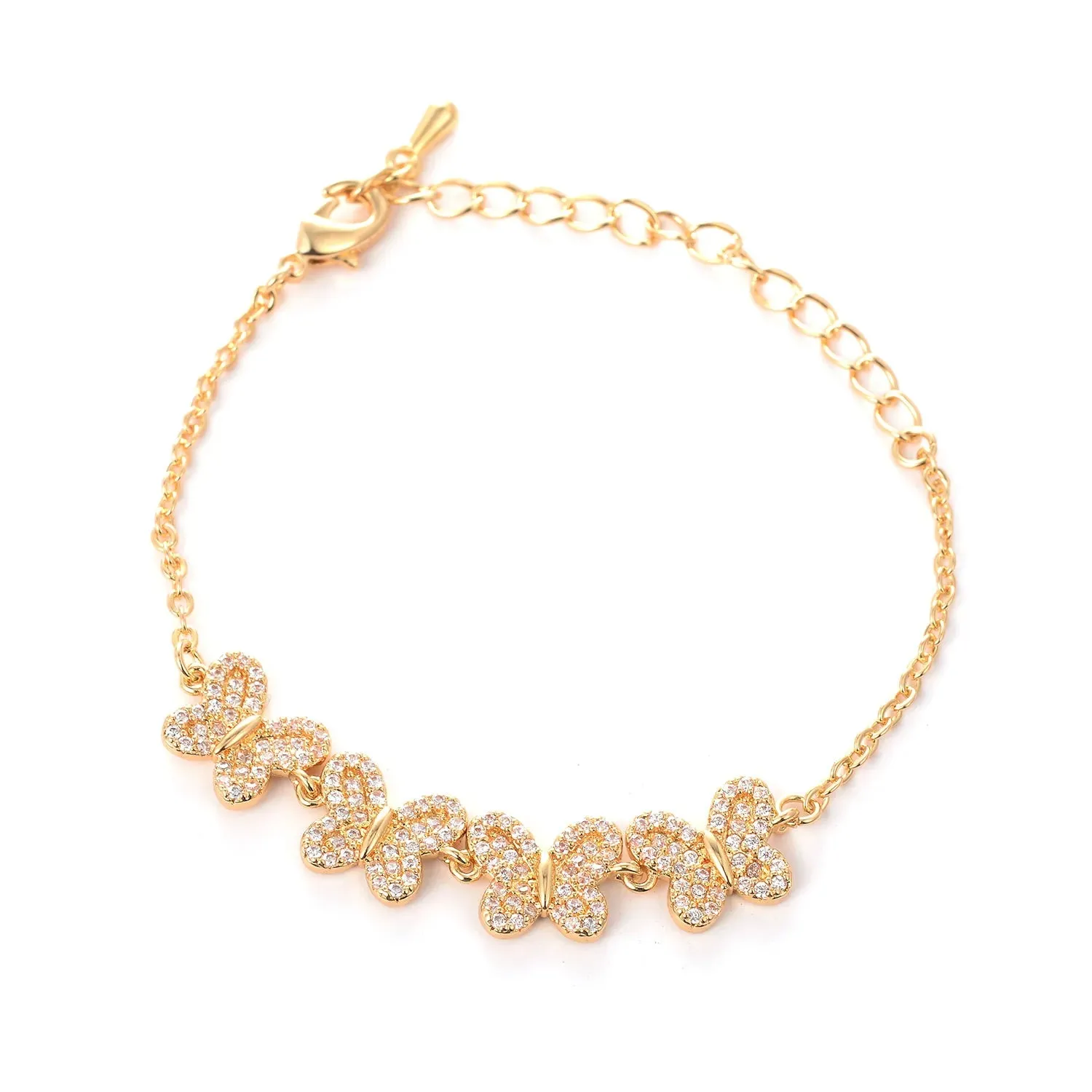 14K Gold Plated Adjustable Butterfly Cuff Bangles Jewelry