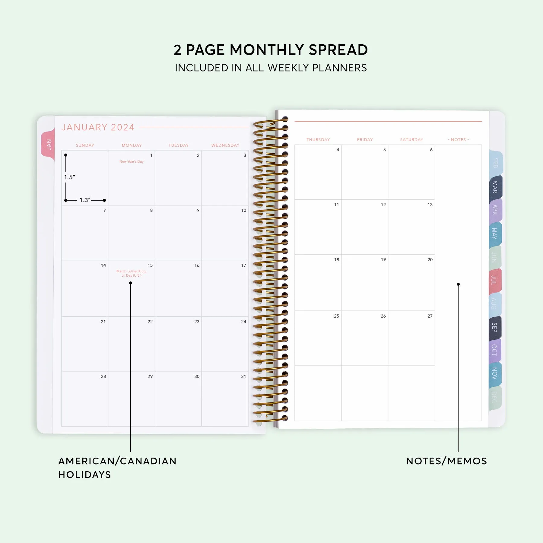 6x9 Student Planner - Colorful Florals White
