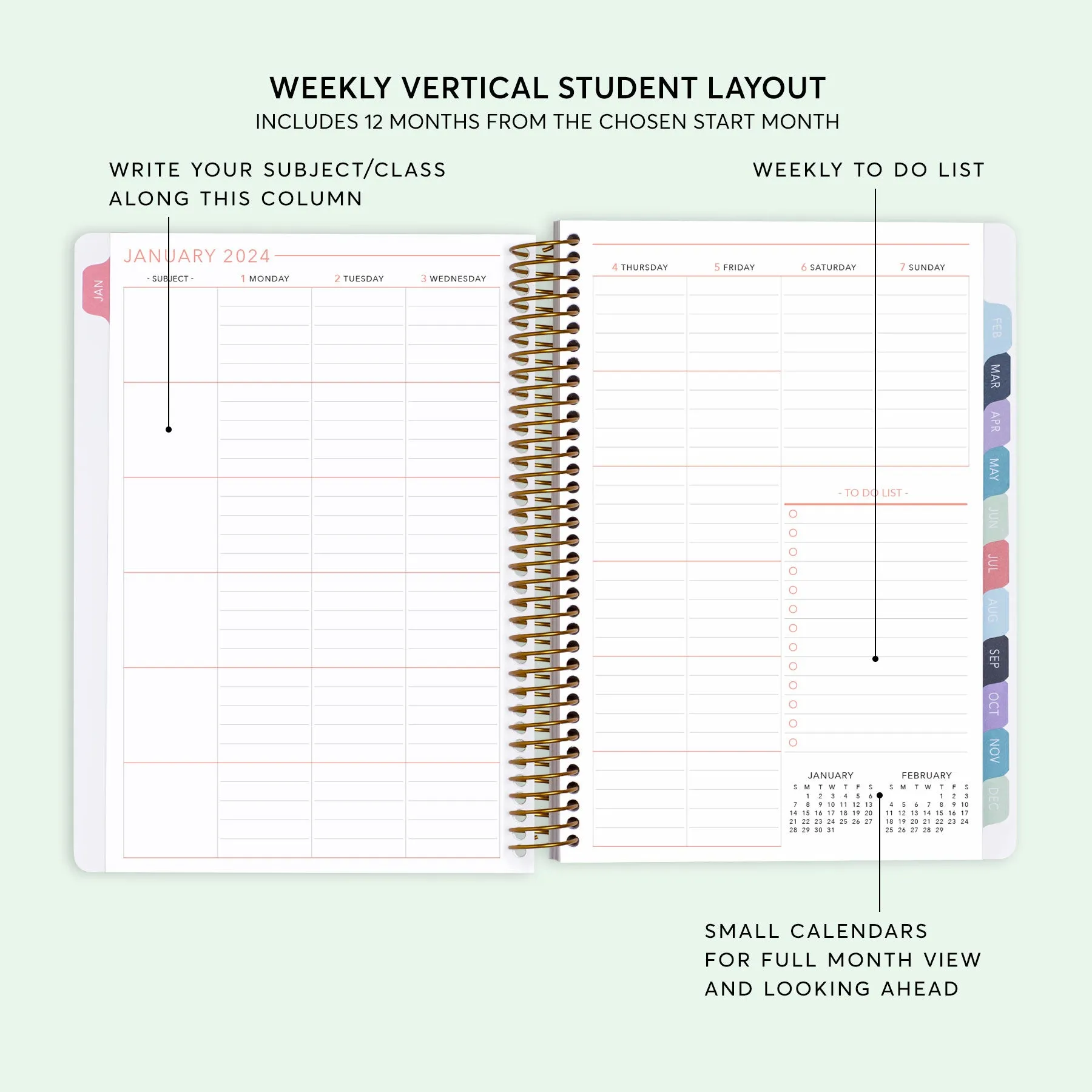 6x9 Student Planner - Flirty Florals Colorful