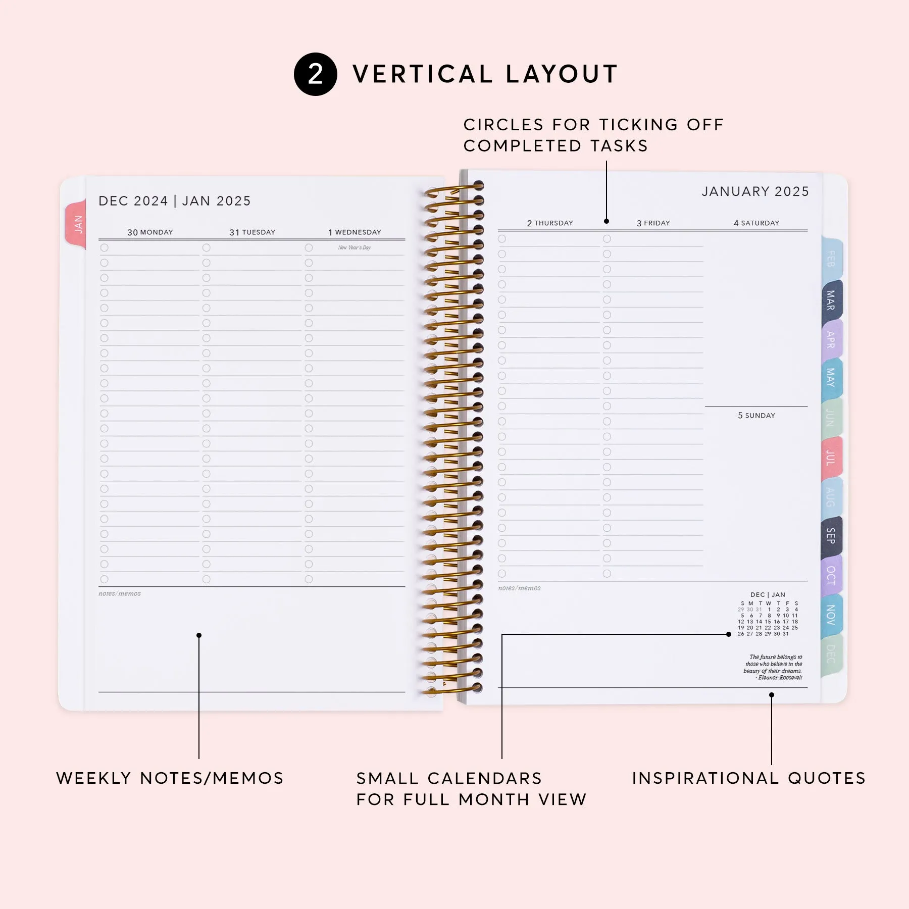 6x9 Weekly Planner - Colorful Florals White
