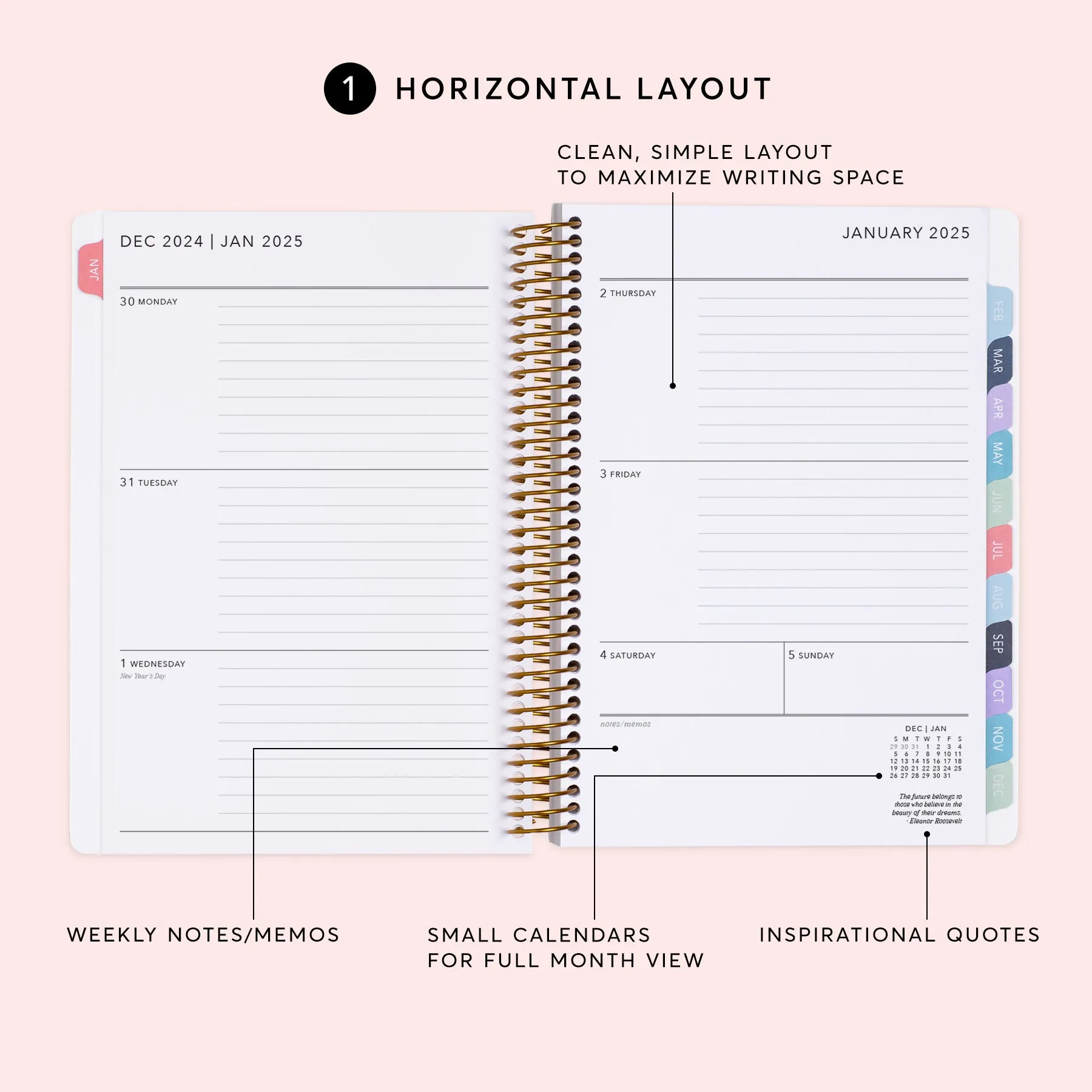 6x9 Weekly Planner - Colorful Florals White