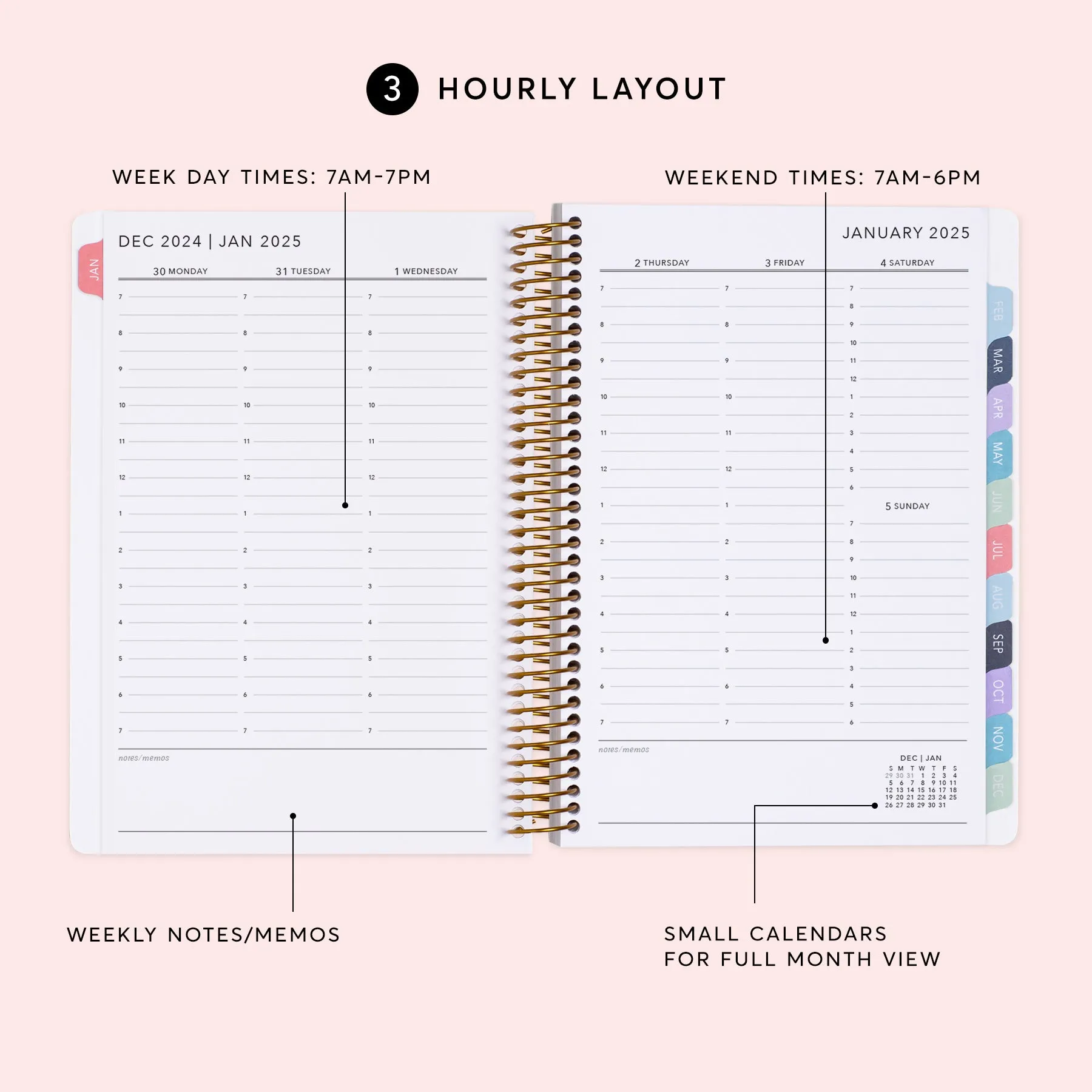 6x9 Weekly Planner - Colorful Florals White