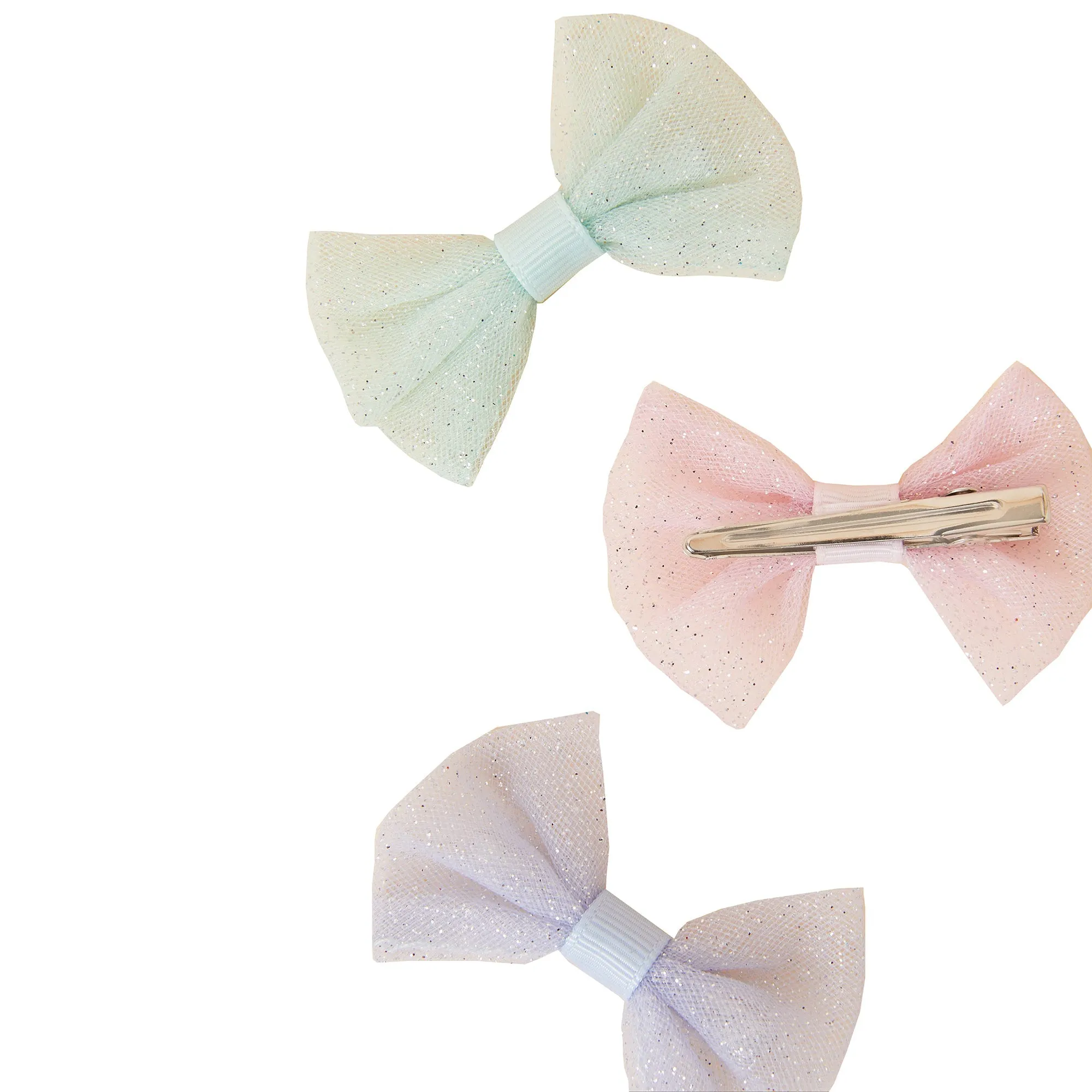 Accessorize London Girl's Set of 3 Party Bow Hair Clips