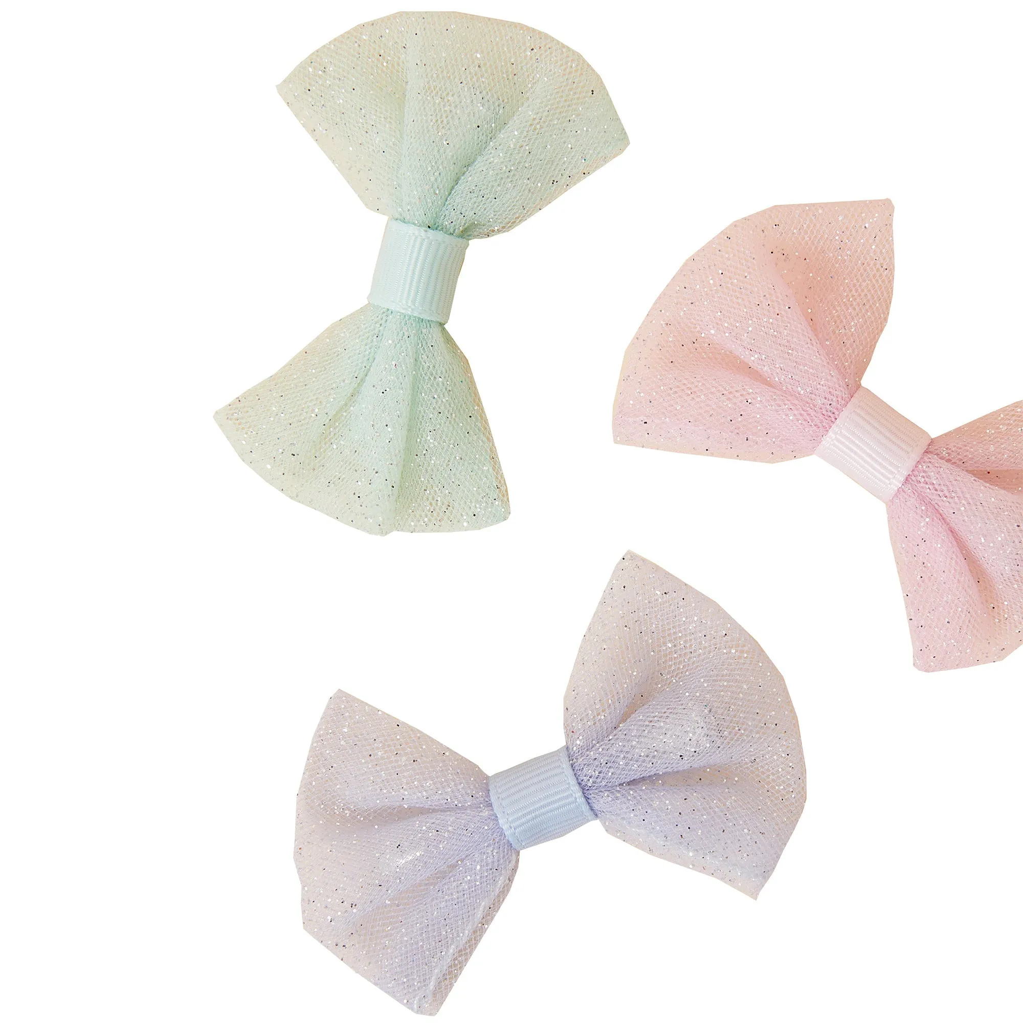 Accessorize London Girl's Set of 3 Party Bow Hair Clips