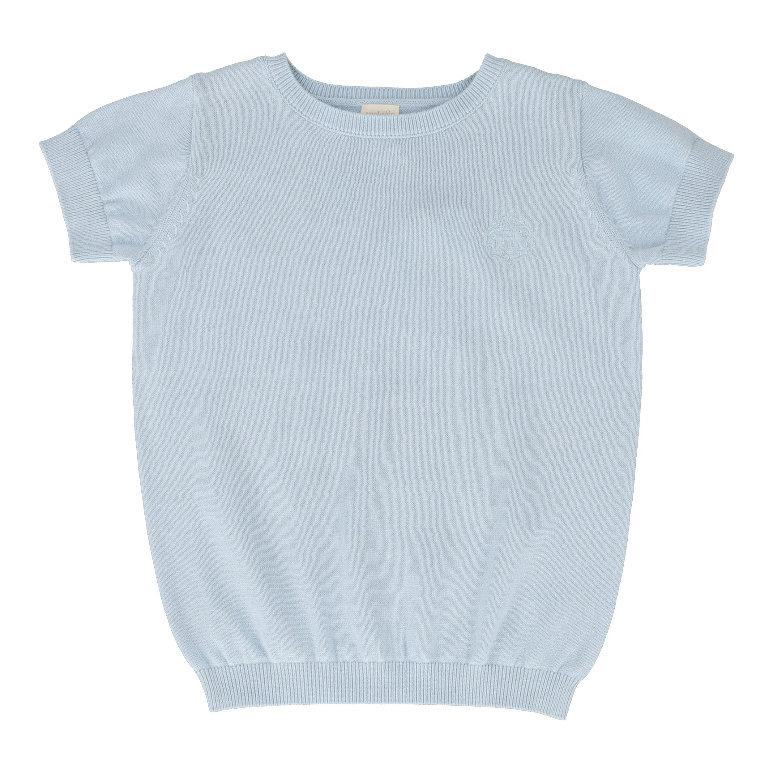 ANALOGIE BY LIL LEGS LIGHT BLUE BOYS CREWNECK SWEATER SHORT SLEEVE
