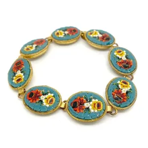 Antique Victorian Italian Micro Mosaic Bracelet