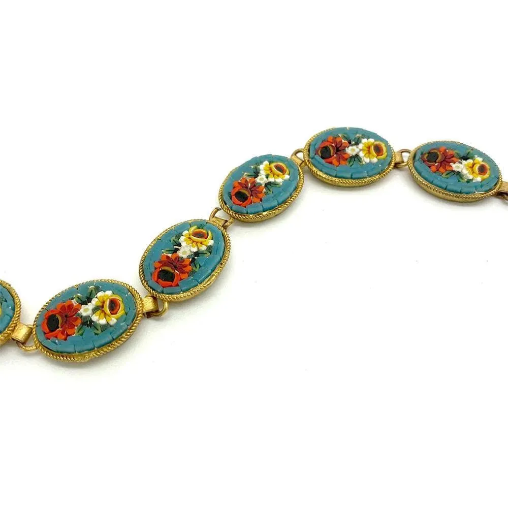 Antique Victorian Italian Micro Mosaic Bracelet