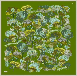 Armine Whimsical Forest Turkish Silk Scarf #4