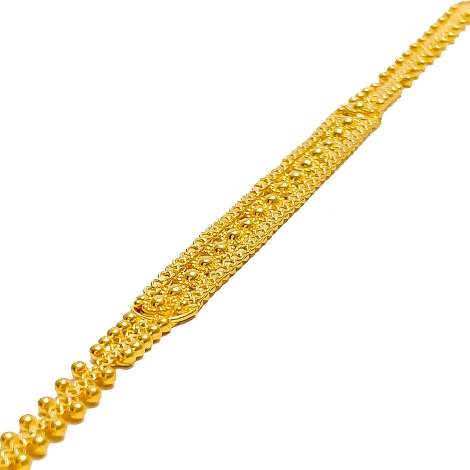 Attractive Floral Line 22k Gold Bracelet