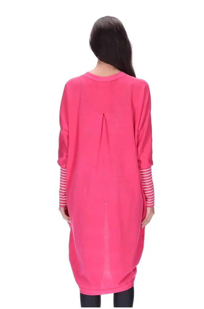 Augustine Dark Pink Merino Blend Kimono Cardi