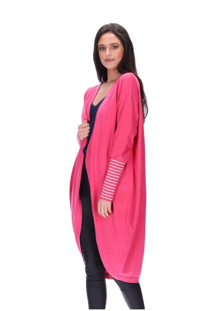 Augustine Dark Pink Merino Blend Kimono Cardi