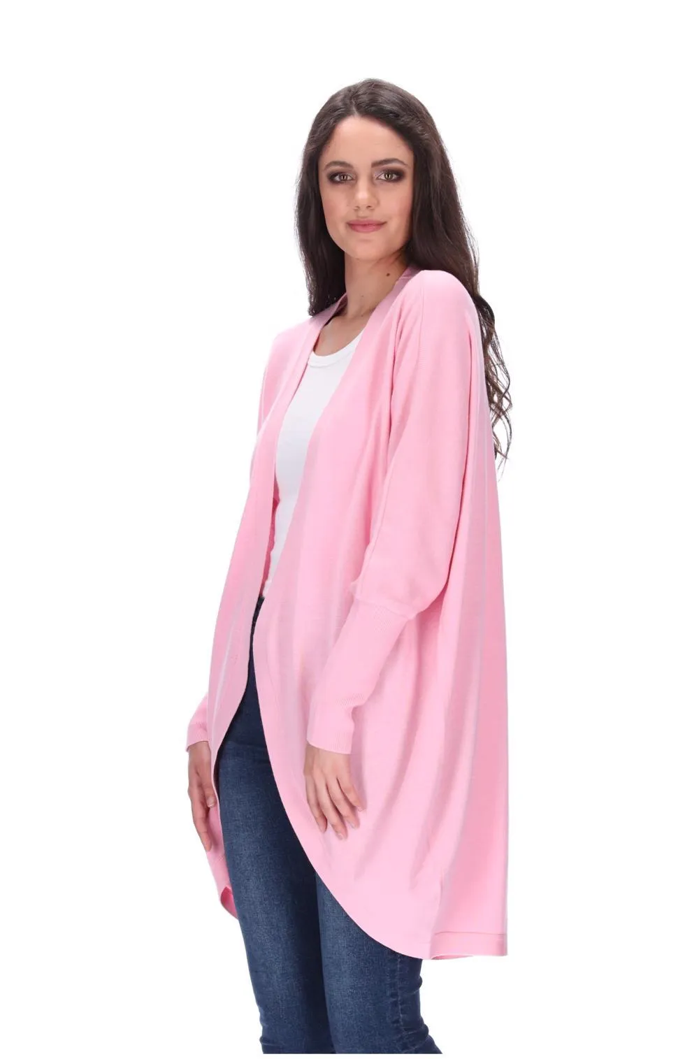 Augustine Merino Blend Cardi Kimono - Pink