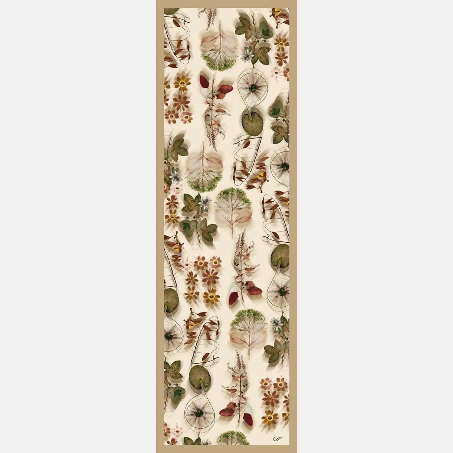 Botanica -  Long Sheer Silk Scarf - Beige