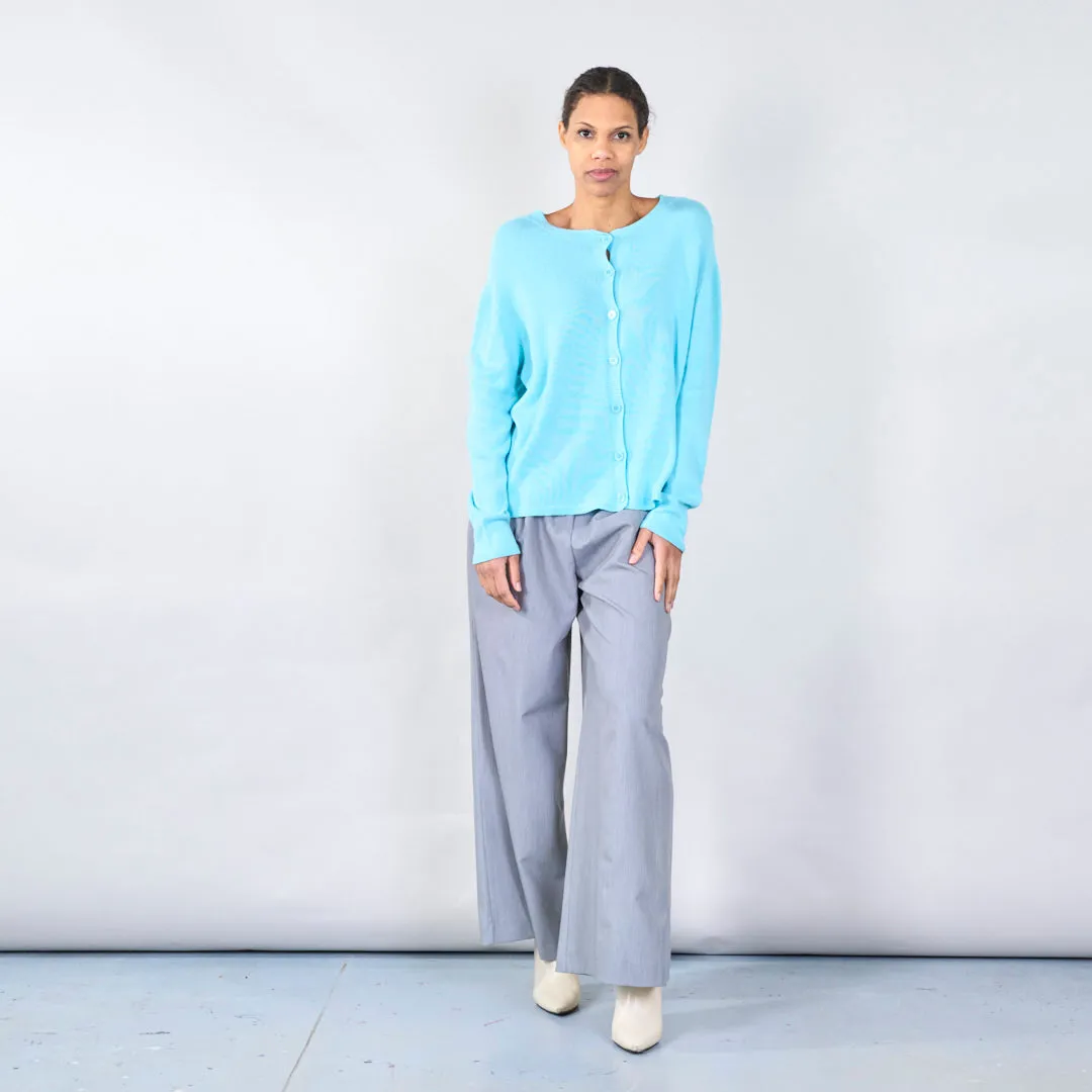 Button-up cardigan with ribbed details wholesale