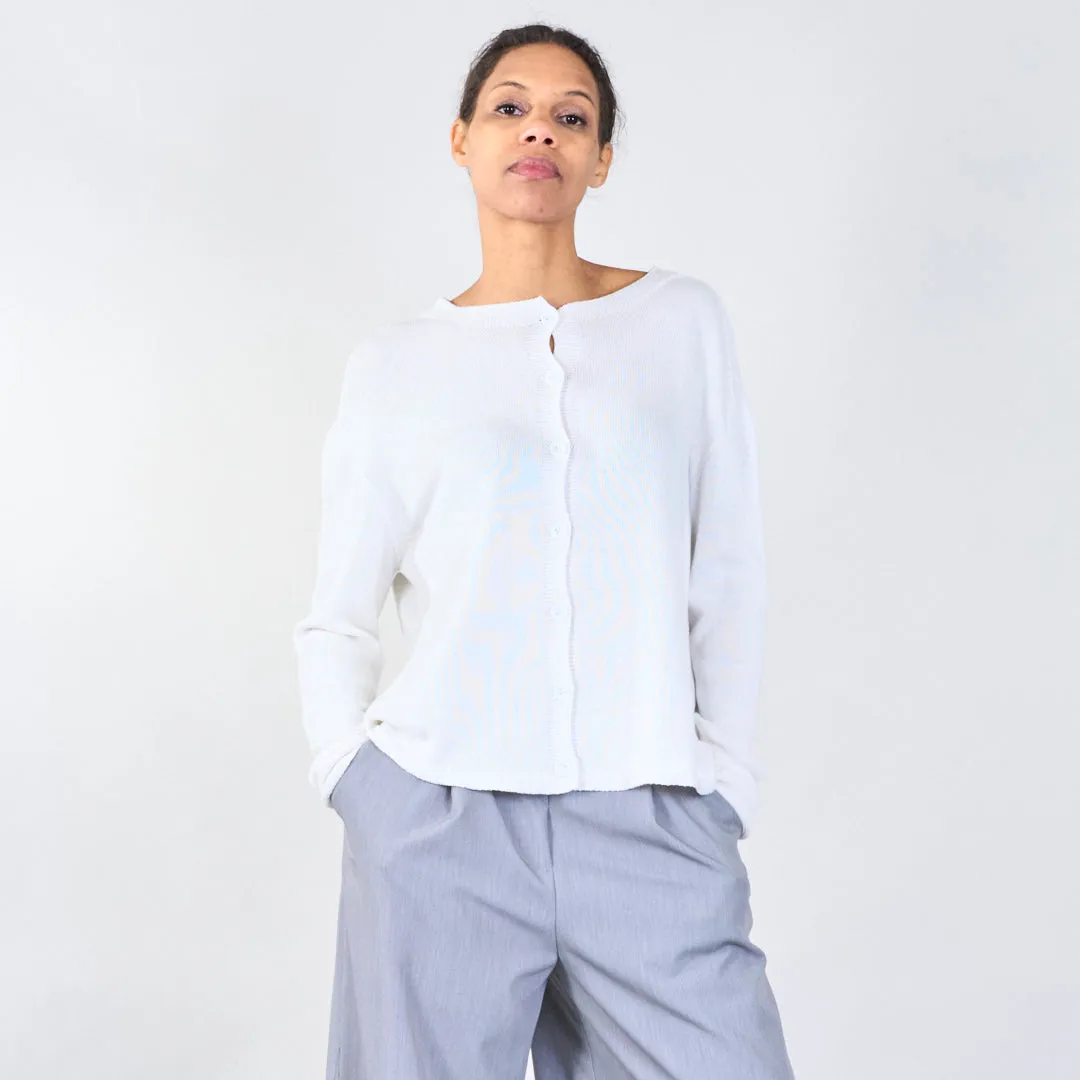 Button-up cardigan with ribbed details wholesale