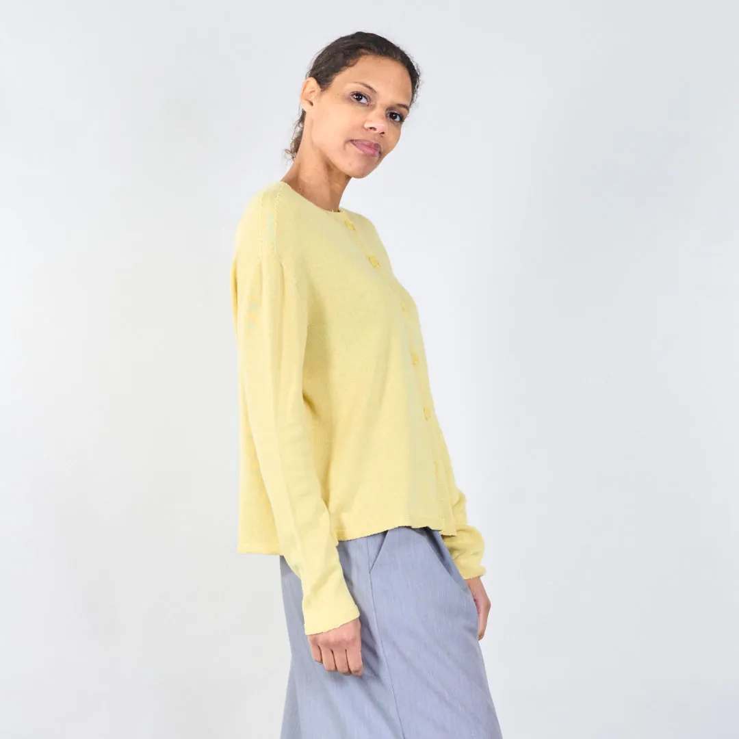 Button-up cardigan with ribbed details wholesale