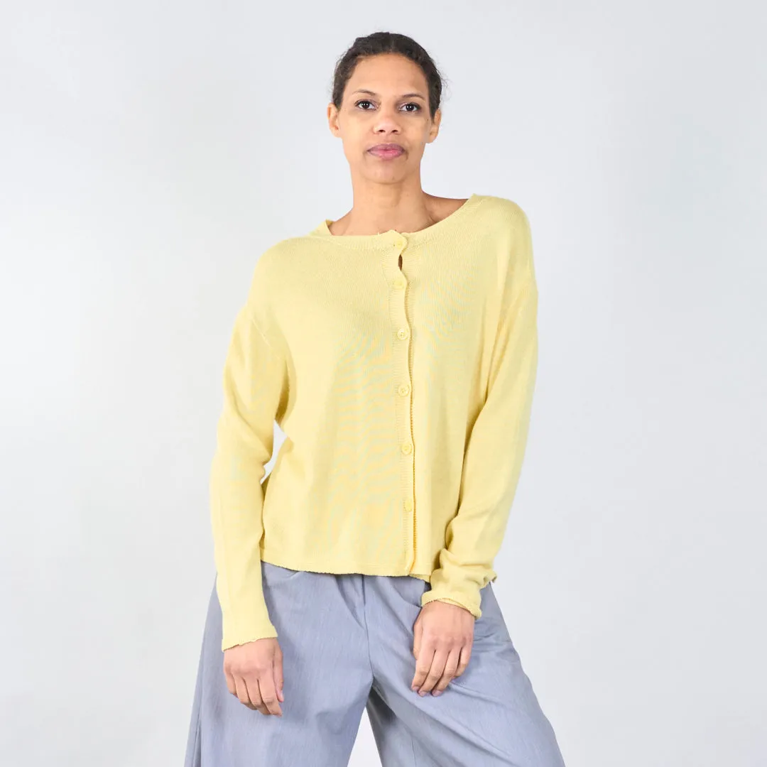Button-up cardigan with ribbed details wholesale