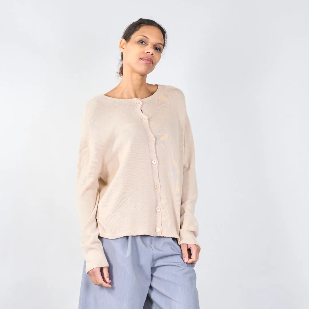 Button-up cardigan with ribbed details wholesale