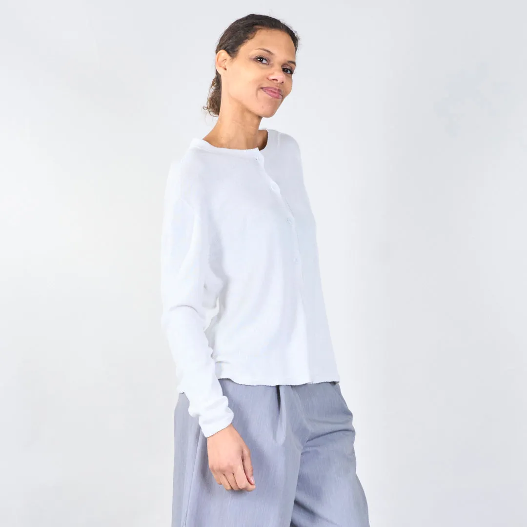 Button-up cardigan with ribbed details wholesale
