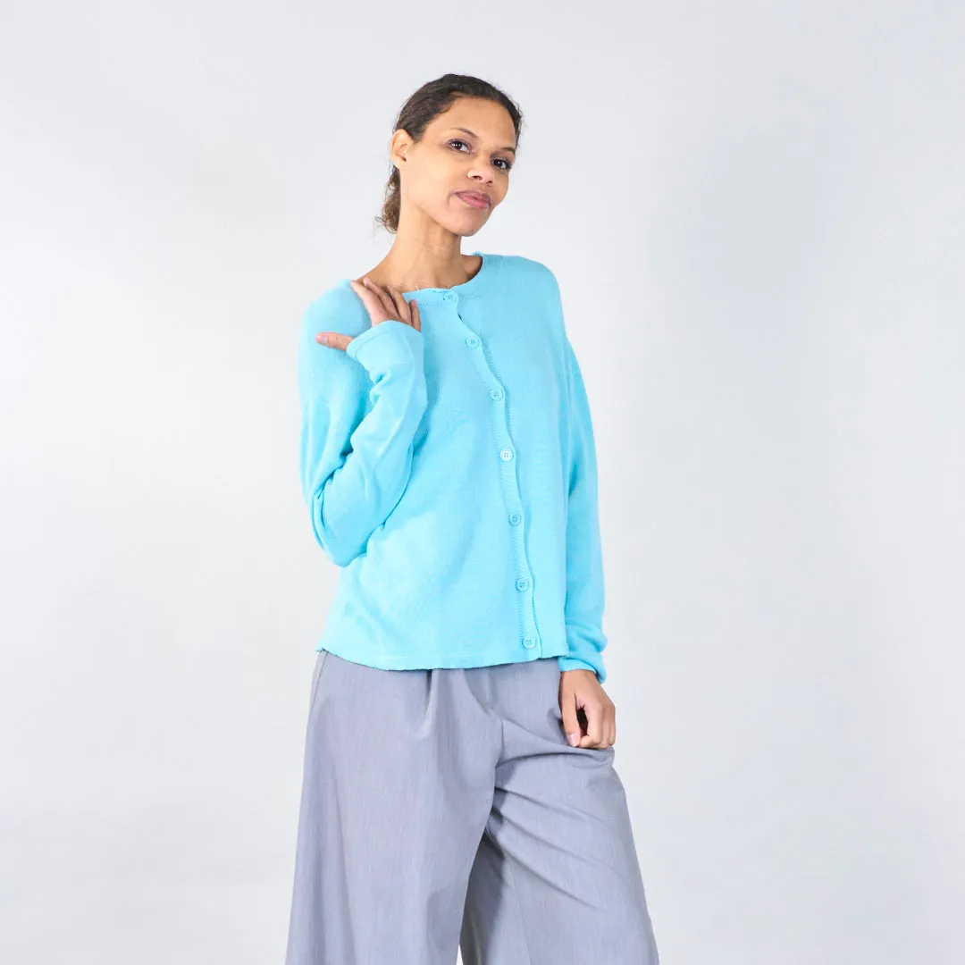 Button-up cardigan with ribbed details wholesale