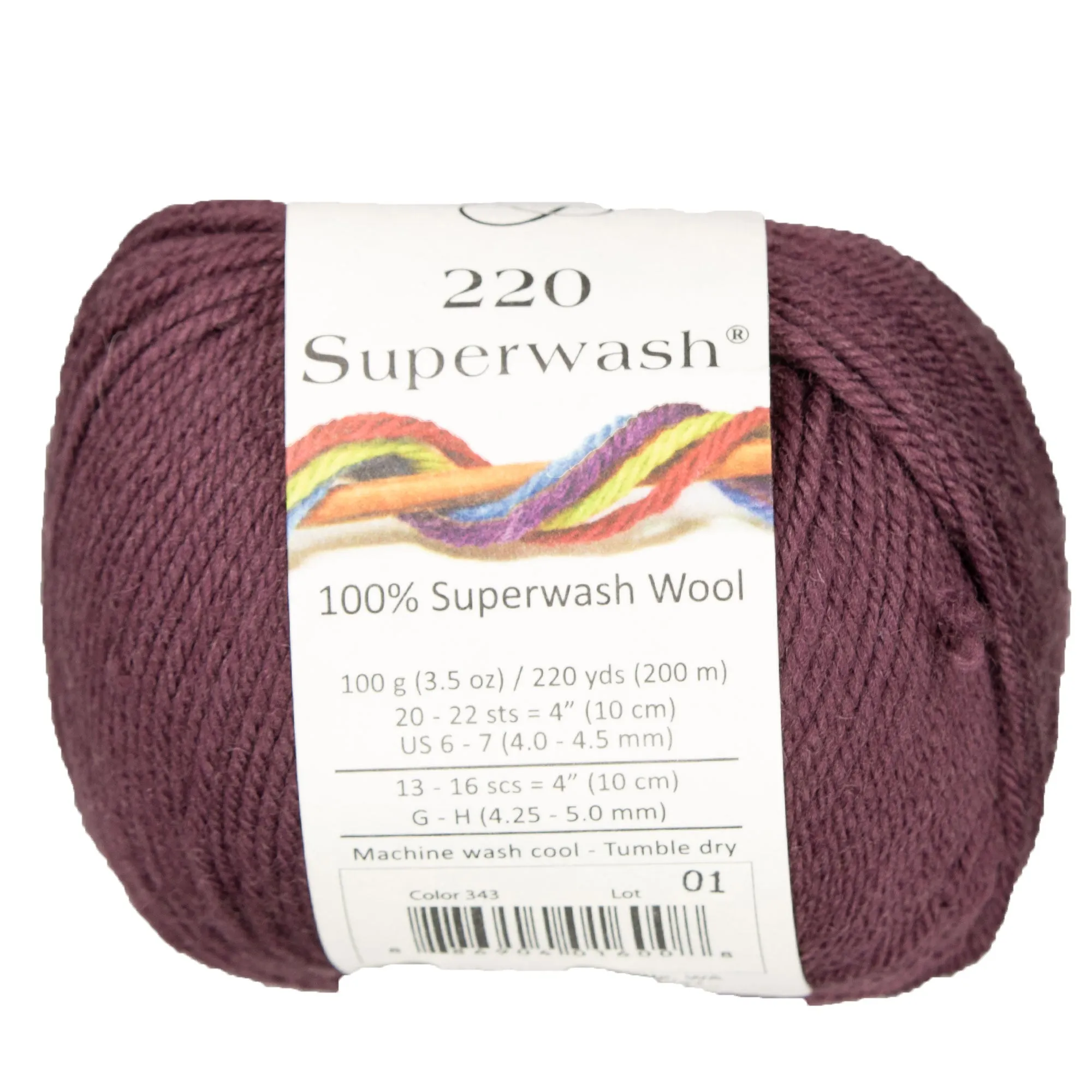 Cascade Yarns 220 Superwash Yarn - 0343 Grape Wine