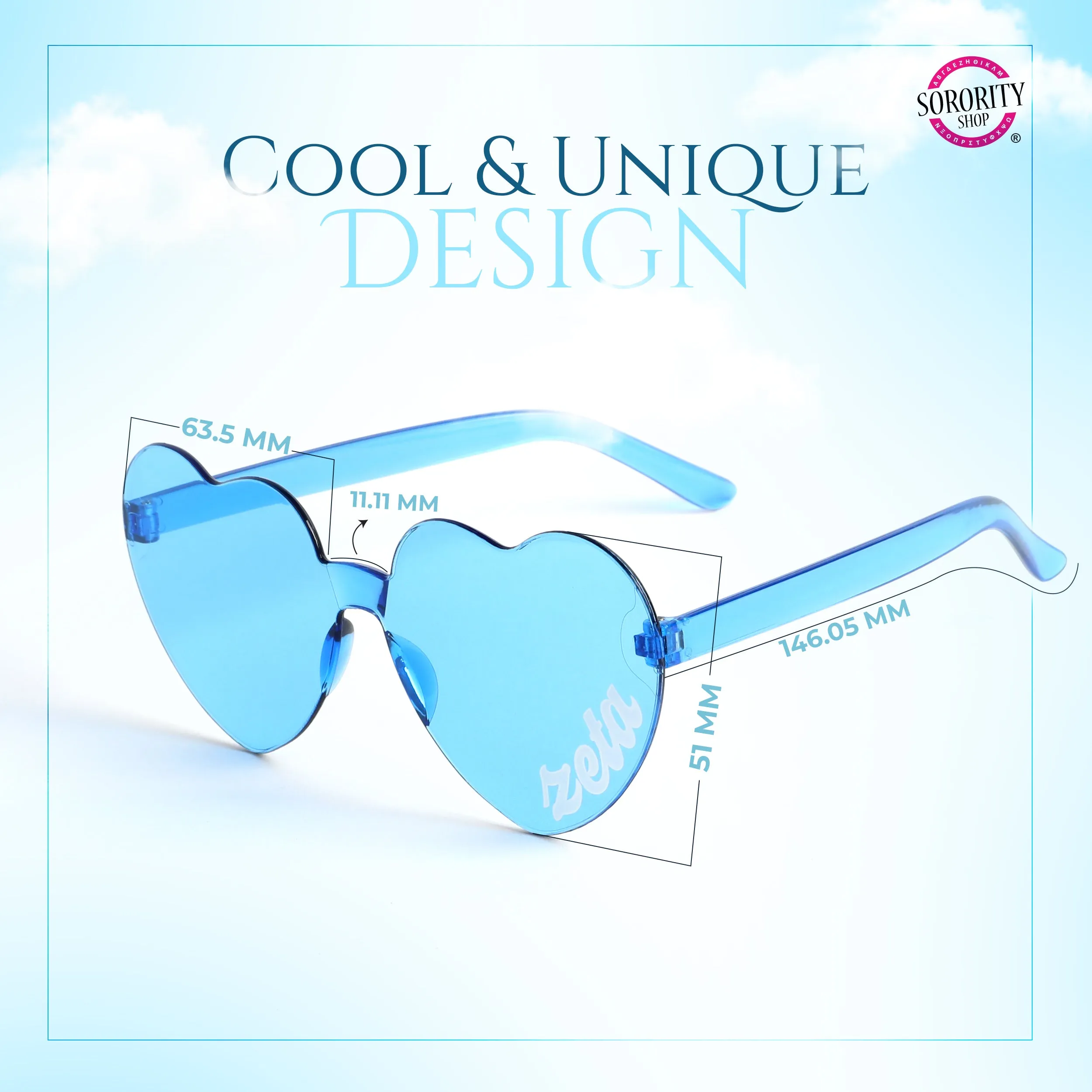 Chi Upsilon Sigma Sunglasses - Heart Shaped