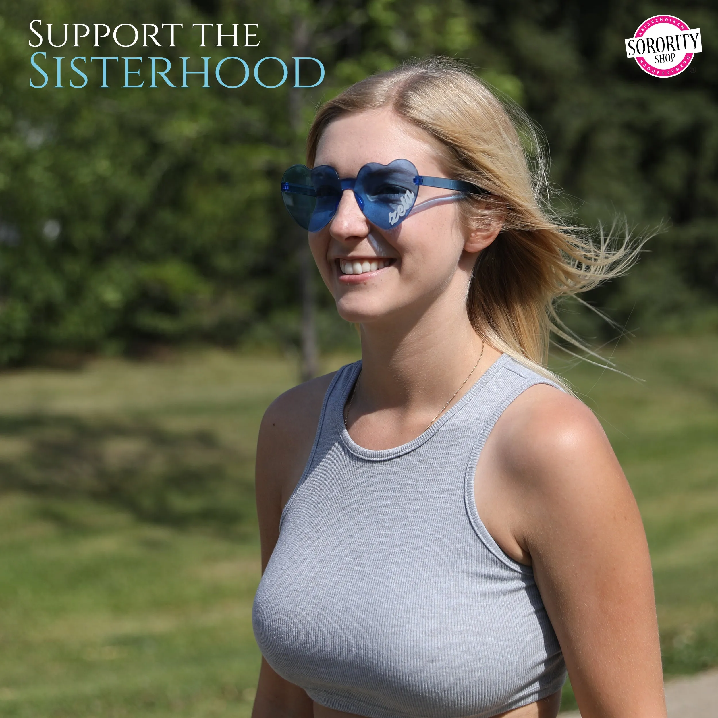 Chi Upsilon Sigma Sunglasses - Heart Shaped