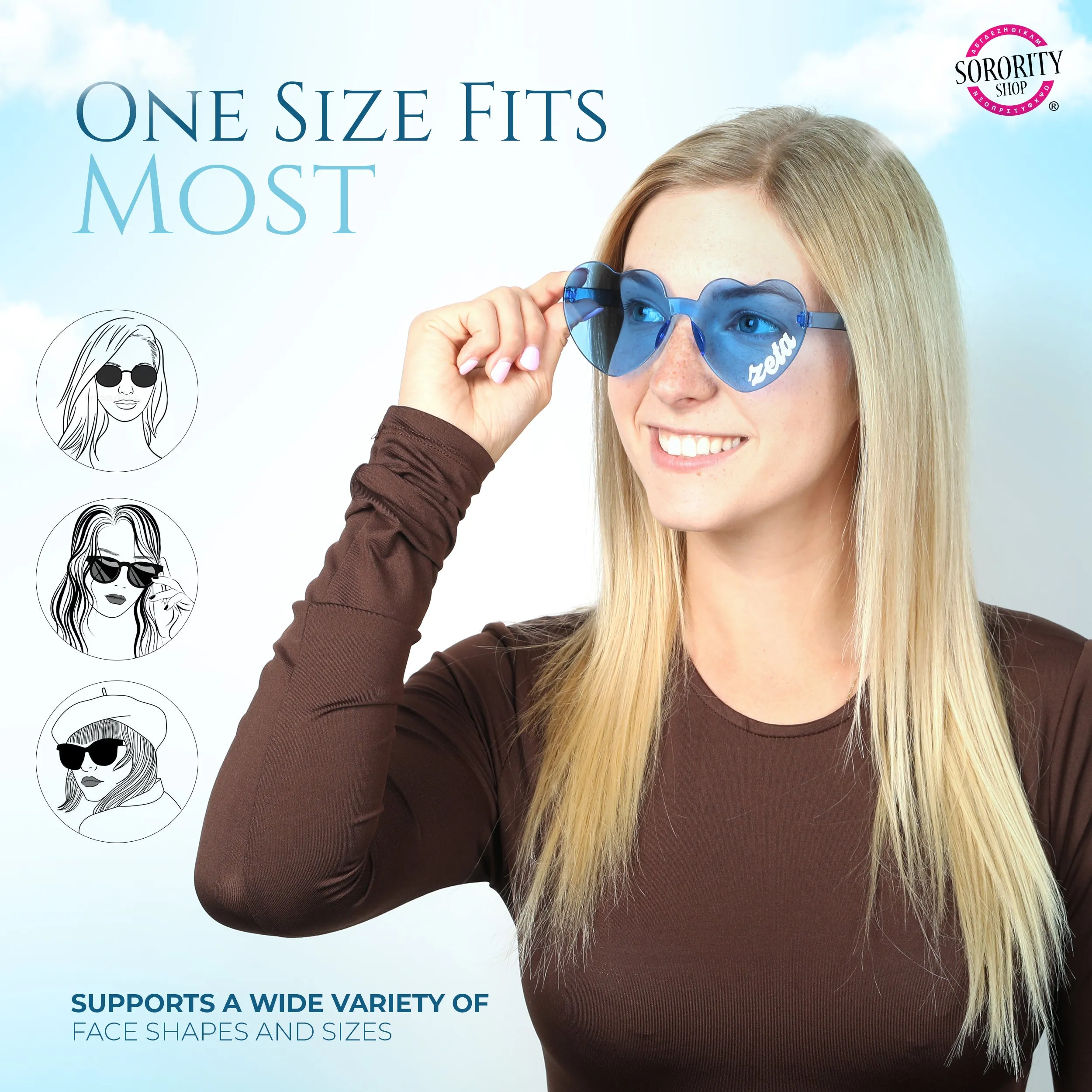 Chi Upsilon Sigma Sunglasses - Heart Shaped