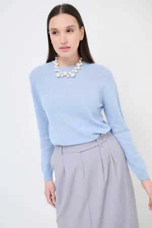 Classic crew-neck cashmere sweater with ribbed cuffs wholesale