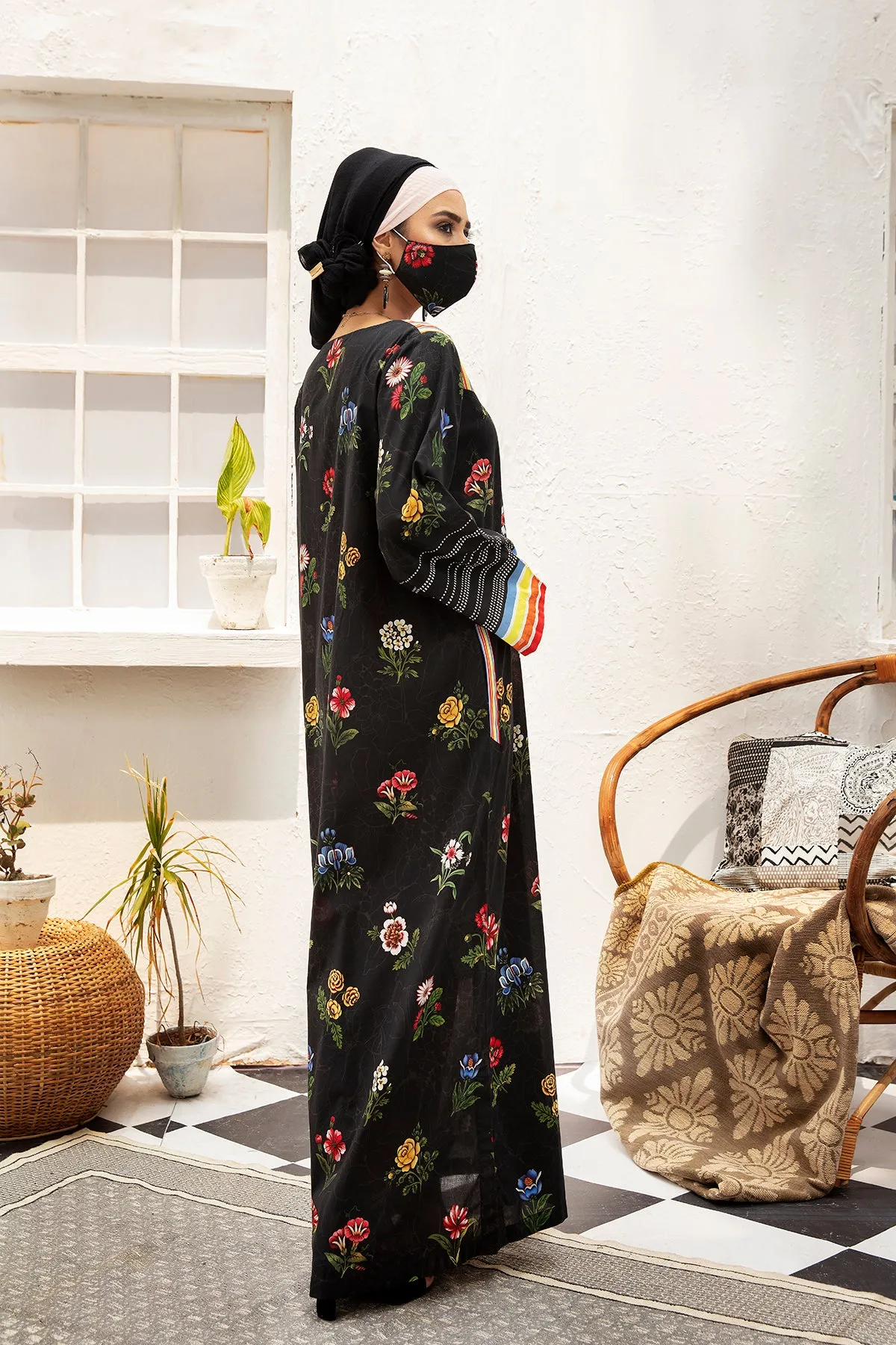 DS20-104 Printed Stitched Fustaan for Kids - 1PC