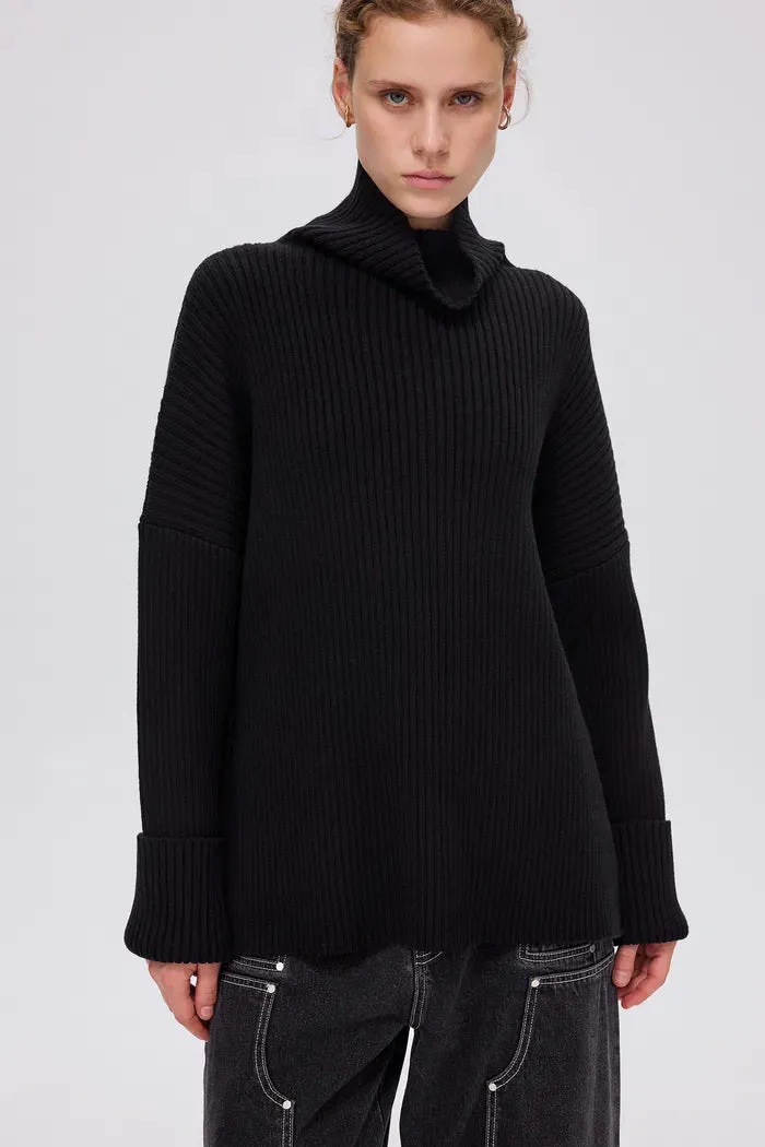 Fairmont High Neck Sweater in Wool Blend Knit