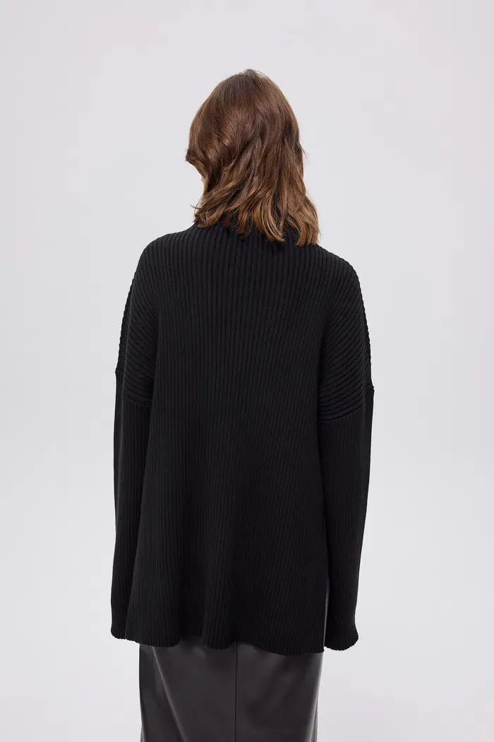 Fairmont High Neck Sweater in Wool Blend Knit