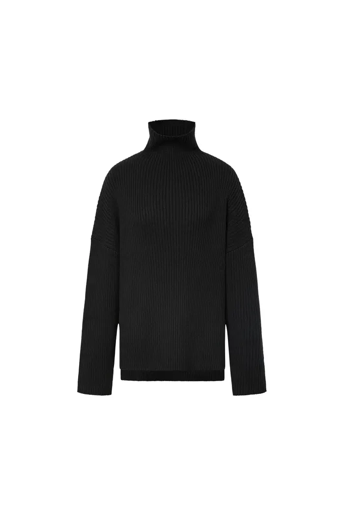 Fairmont High Neck Sweater in Wool Blend Knit