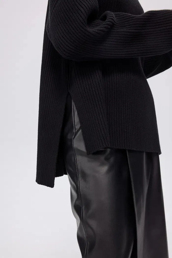 Fairmont High Neck Sweater in Wool Blend Knit