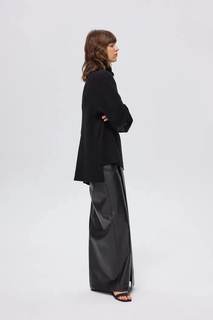 Fairmont High Neck Sweater in Wool Blend Knit