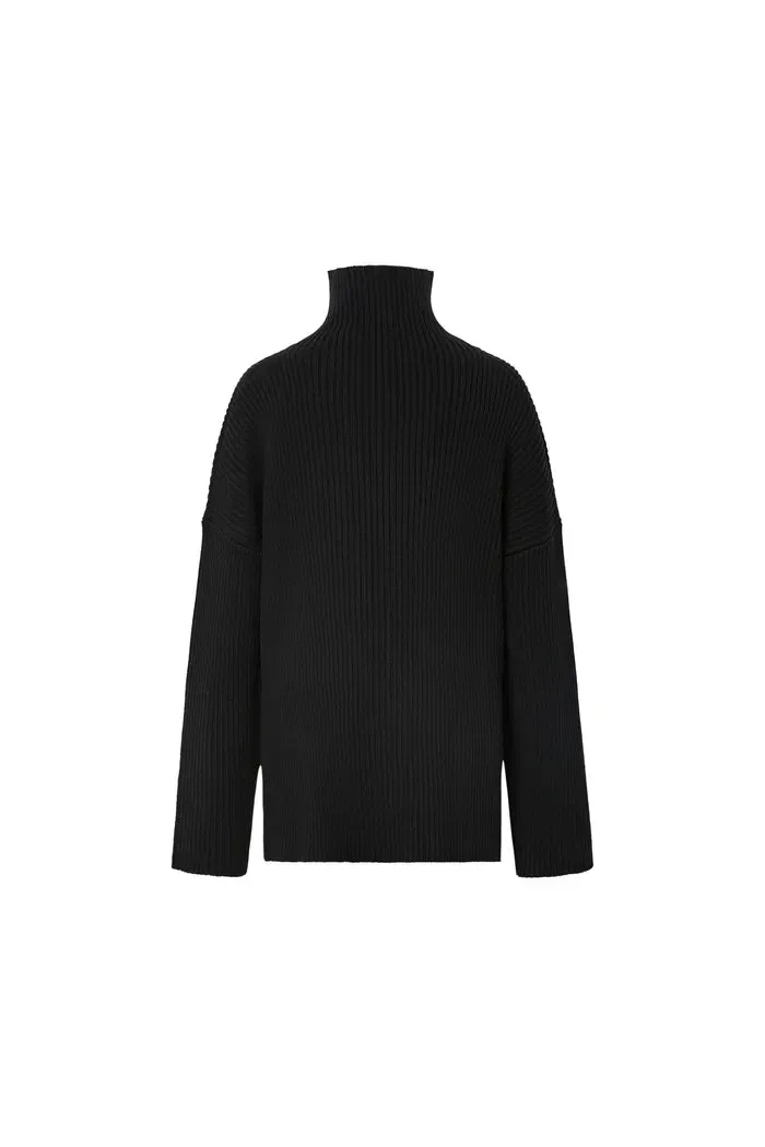 Fairmont High Neck Sweater in Wool Blend Knit