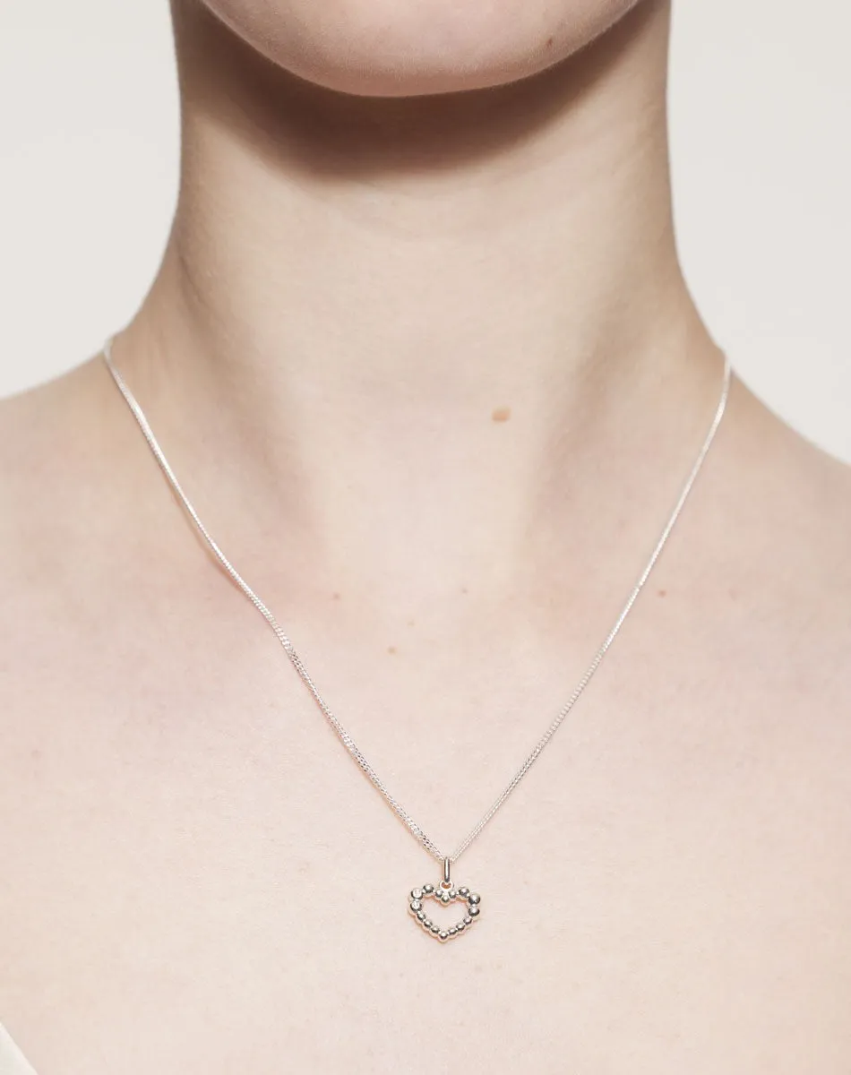Fizzy Heart Charm Necklace - Silver
