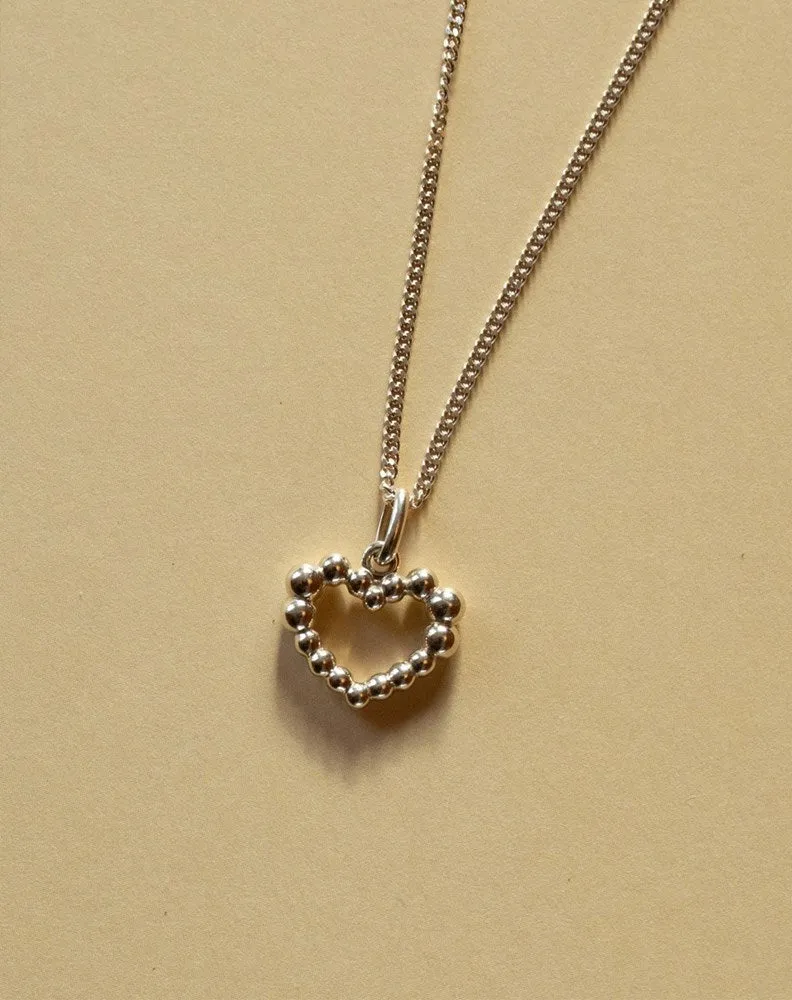 Fizzy Heart Charm Necklace - Silver