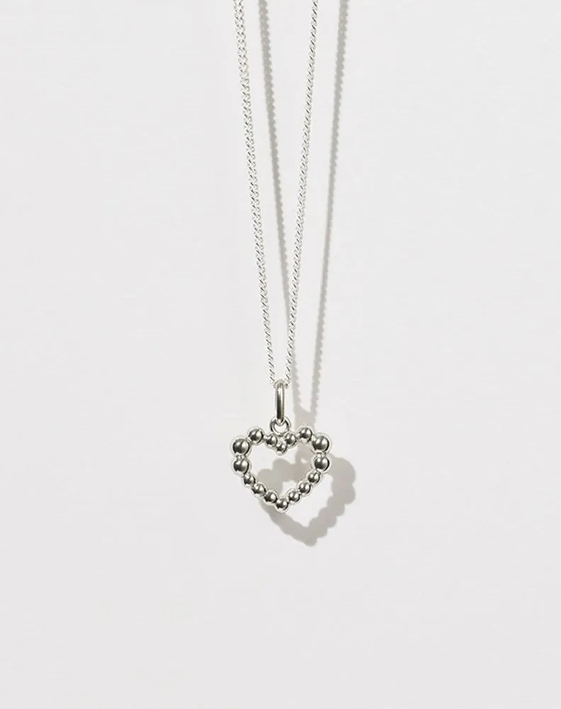 Fizzy Heart Charm Necklace - Silver