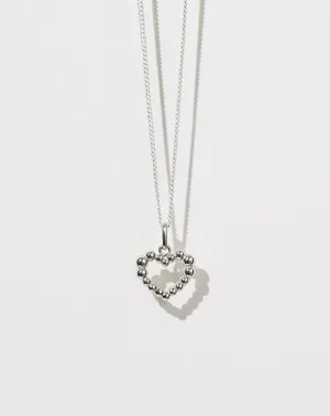 Fizzy Heart Charm Necklace - Silver