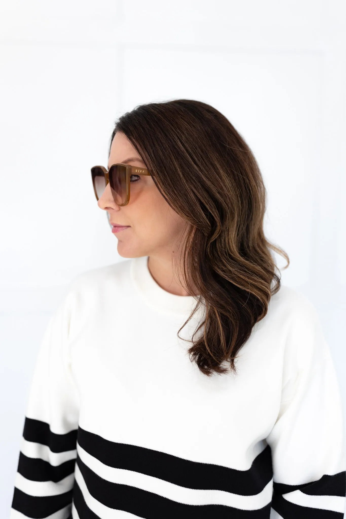 Gjelina Caramel   Brown Gradient Sunglasses by DIFF