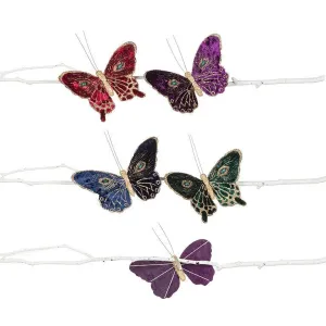 Glitter & Velvet Butterfly Clip