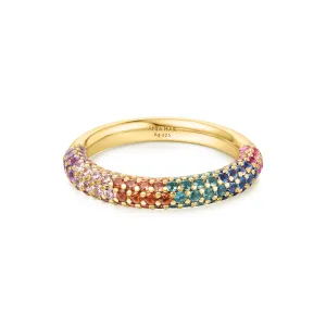 Gold Rainbow Pave Ring