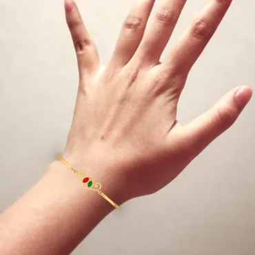 Gorgeous 22k Gold Heart Motif Birds Designer Bracelet From Mugdhaa Collection