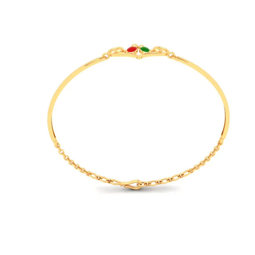 Gorgeous 22k Gold Heart Motif Birds Designer Bracelet From Mugdhaa Collection